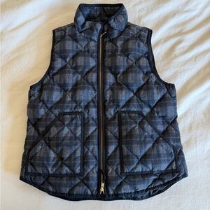 J Crew plaid quilted down vest